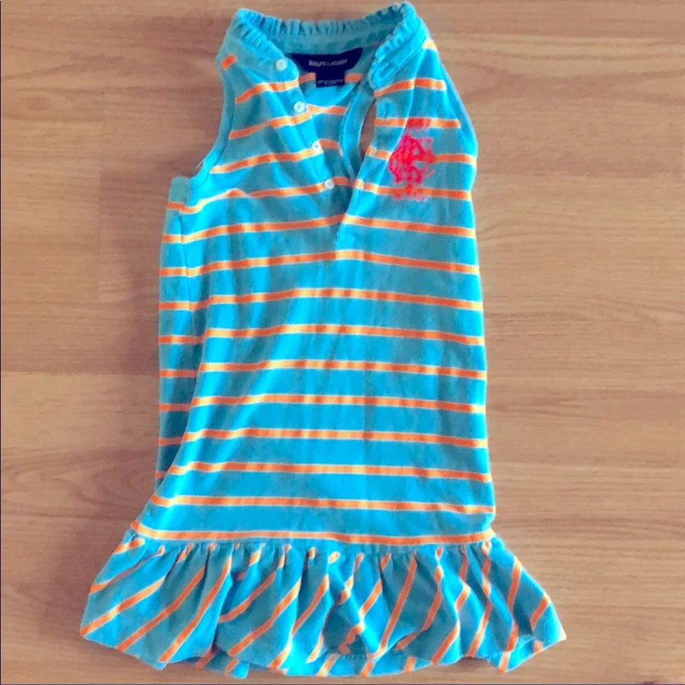 Polo Ralph Lauren girls summer dress teal and orange size 4t